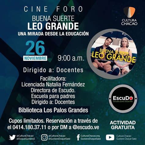 Cine foro Buena suerte Leo Grande Una mirada desde la educación