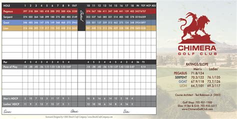 Scorecard – Chimera Golf Club