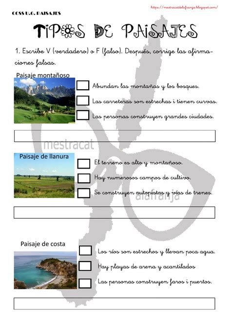 Ejercicio Interactivo De Tipos De Paisajes Enseñanza De La Geografía Tipos De Paisajes