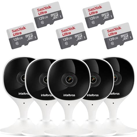 5 Câmeras Intelbras Ip Wifi FULL HD SD 128GB