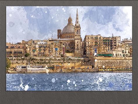 Valletta Canvas Print Valletta Skyline Valletta Wall Art | Etsy