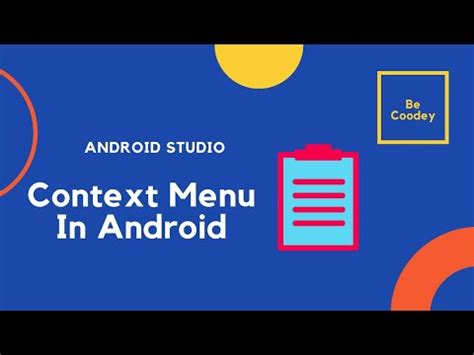 How To Create Context Menu In Android Studio YouTube