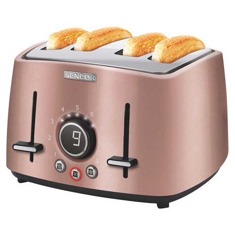 Sencor 1600 Watt 4 Slice Pink Toaster With Rack STS6075RS The Home Depot