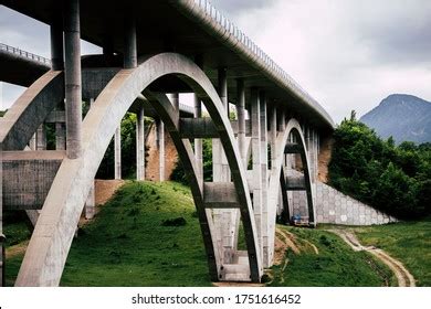 Concrete Bridge Arches Design Architecture Transport Stock Photo