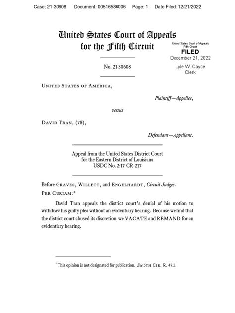 United States Court Of Appeals For The Fifth Circuit Filed Pdf