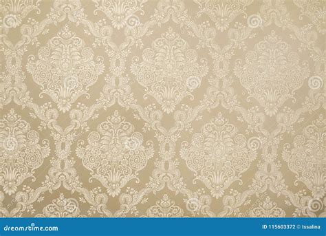 Beige Floral Wallpaper Background Texture Stock Photo - Image of house ...