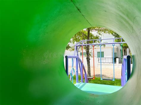 Photos from the Playground Tunnel Stock Image - Image of carousel, lesson: 291282803