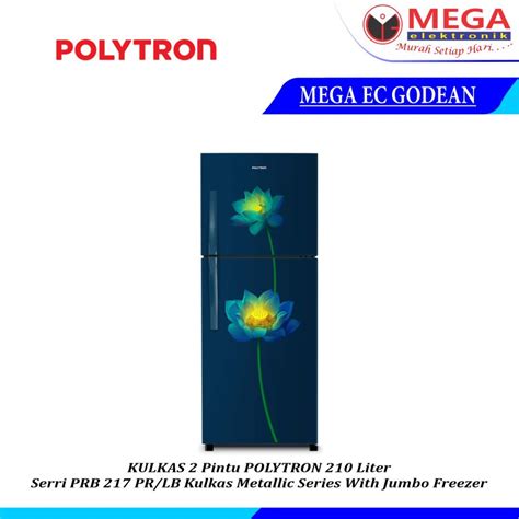 Jual LEMARI ES POLYTRON 2 PINTU PRB 217PR LB KAPASITAS 210 LITER MURAH