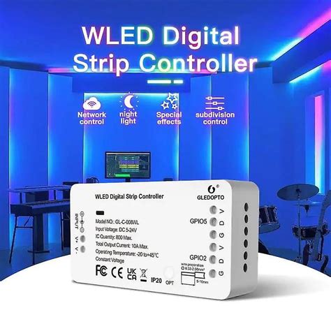 Wled Digital Light Strip Controller Wifi Dc V Support Ws