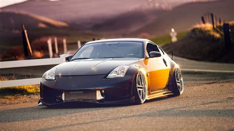 Black car, car, Nissan 350Z, tuning, Nissan HD wallpaper | Wallpaper Flare