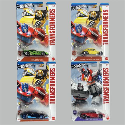 Hot Wheels Transformers Hot Wheels Silver Label Gdg Transformers Set Bumblebee Bugatti Optimus