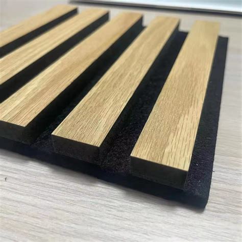 Eco Friendly Polyester Fiber Soundproofing Slat Wooden Wall Acoustic