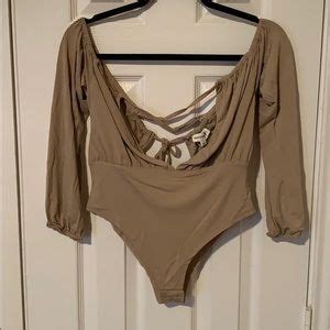 Jluxlabel Tops Nwt Jluxlabel Nude Hailey Off Shoulder Bodysuit To