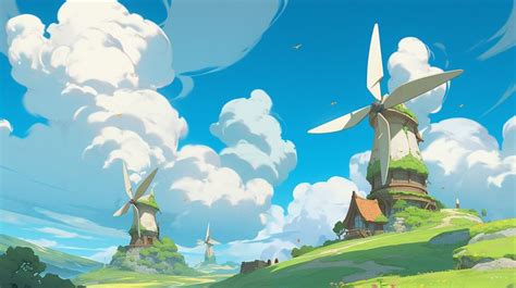 Artstation Windmills Environment Concept Art Environmental Art