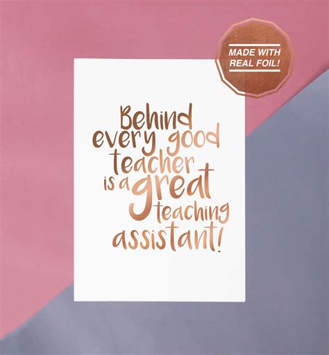 Behind Every Good Teacher Is A Great Teaching Assistant Print Etsy