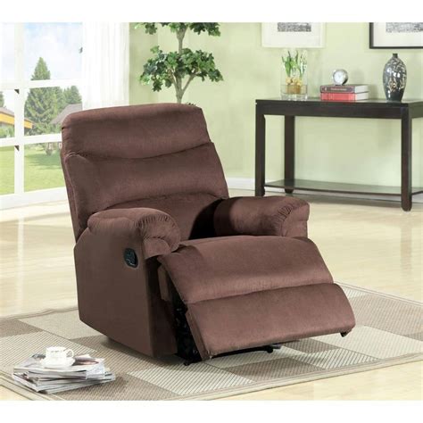 Dark Brown Microfiber Recliner S6017 The Home Depot