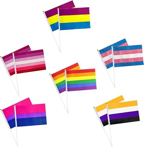 Favson Regenbogen Gay Pride Flagge Packung Mit 36 Kleinen Mini LGBT