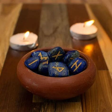 Arham Crystal Lapis Lazuli Tumble Rune Set Size Mm Mm At Rs