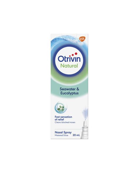 Otrivin Natural Nasal Spray With Seawater And Eucalyptus 20ml Redwood