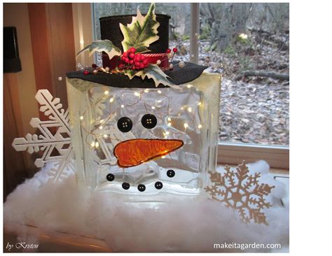 How To Make A Lighted Glass Block Snowman Make It A Garden