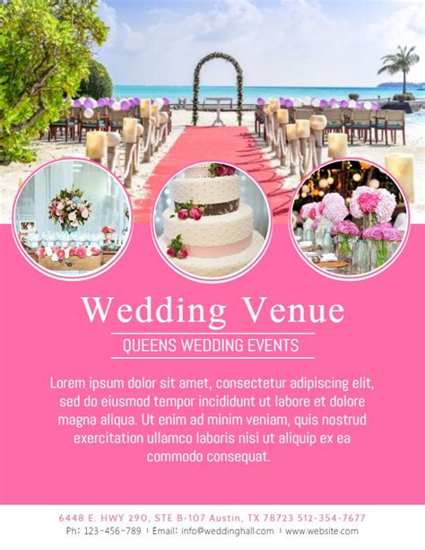 Wedding Planner Venue Advertisement Flyer Template Event Planning