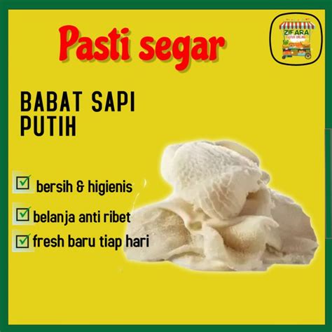 Jual Babat Sapi Segar Putih Bersih Daging Slice Super Murah Lokal 500