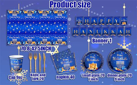 Amazon Hanukkah Party Decorations Hanukkah Tableware Set Hanukkah