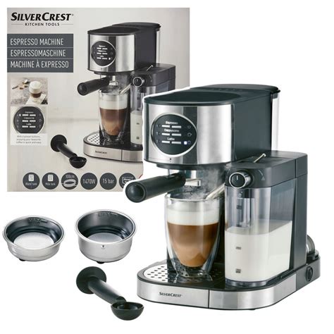 KOLBOWY EKSPRES CIŚNIENIOWY ze spieniaczem Silvercrest SEMM 1470W Latte