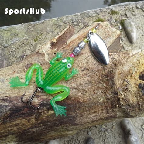 SPORTSHUB 2PCS Lot 10CM 10G 3D Eyes Fishing Lures Soft Frog Lures Frog