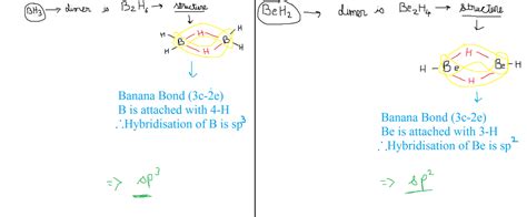 The state oh hybridization of central atom in dimer of BeH2 is ...