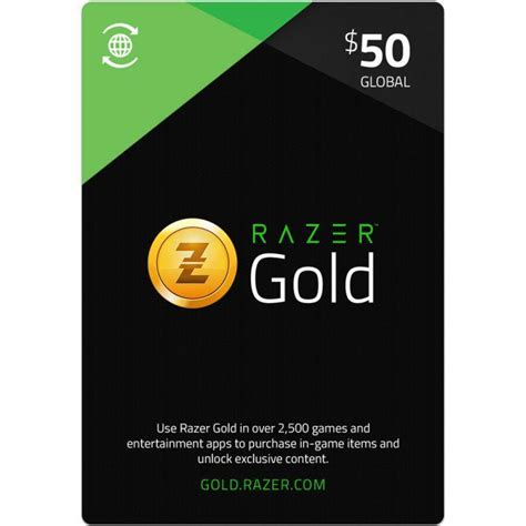 Карта оплати RAZER GOLD 50$ CARD картка поповнення рахунку (ID ...