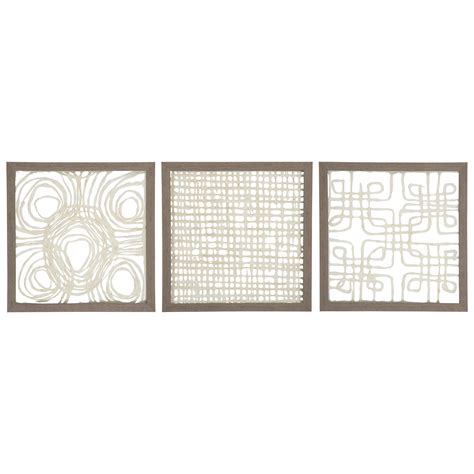 Ashley (Signature Design) Wall Art 3-Piece Odella Cream/Taupe Wall Decor Set | Johnny Janosik ...