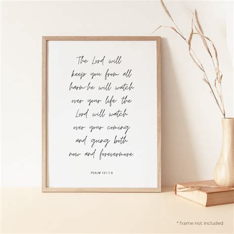 Psalm The Lord Will Keep You From All Harm Quote Print Etsy