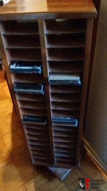 Cd Tower Solid Wood Rotating 2 Sidedon 4 Wheels 288 Cds Reduced