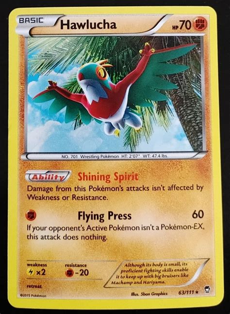 Hawlucha 63 111 Cosmos Holo Rare Promo XY Furious Fists