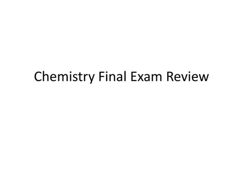 Chemistry Final Exam Review Ppt Download