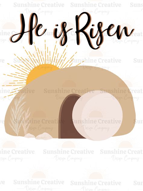 Easter Svg, He is Risen PNG, Easter Resurrection SVG Clipart, Aesthetic ...