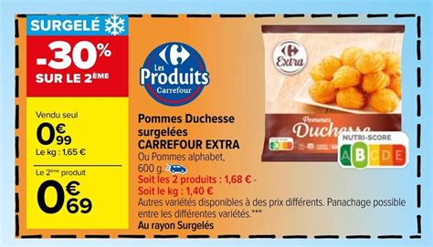 Promo Pommes Duchesse Surgel Es Carrefour Extra Chez Carrefour