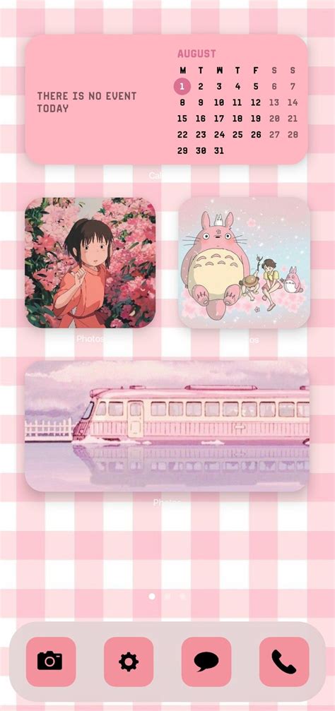 Aesthetic pink home screen (Android) #pink #ghibli | Ios app iphone ...