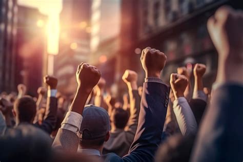 Premium Photo Unified Business Team With Raised Fist