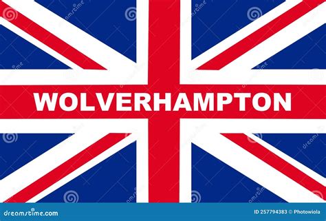 The Name of the City of Great Britain on the Background of the Flag ...