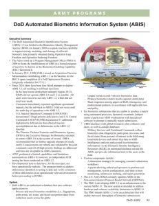 Dod Automated Biometric Identification System Abis