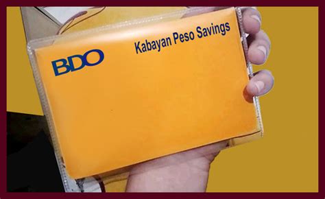 BDO KABAYAN PESO SAVINGS PASSBOOK PROTECTOR Case For Passbook Size