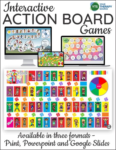 Action Board Games - Interactive with Powerpoint, Google Slides and Print - Your Therapy Source