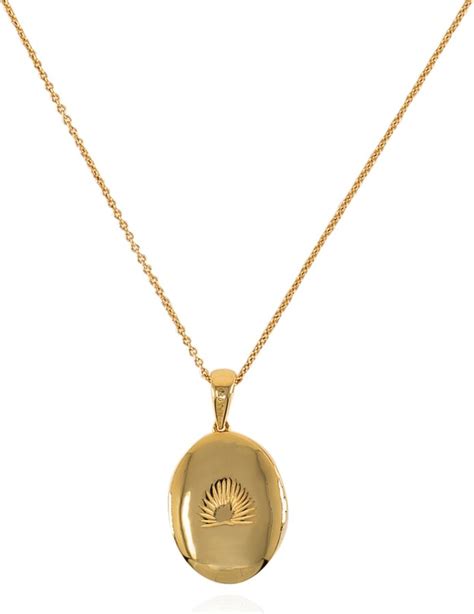 Naked Palm Jewellery Reversible Engraved Diamond Locket Necklace In