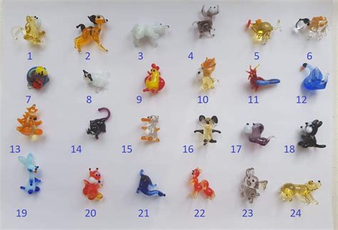 Miniature Glass Figurines, Miniature Glass Animals, Murano Glass ...