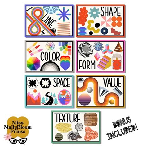 Color Wheel Elements Of Art Classroom Decor Bundle Principles Etsy