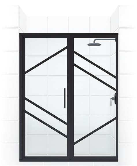 Gridscape® 4 Paradigm Swing Door With Inline Panel Coastal Shower Doors