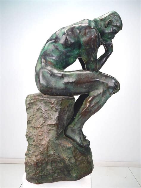 French Auguste Rodin Verdigris Bronze Sculpture The Thinker At 1stdibs