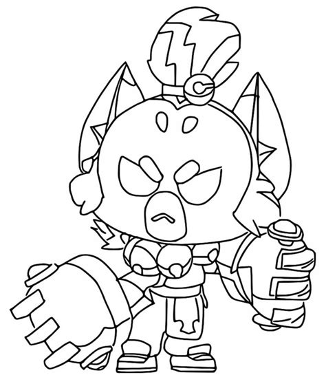 Coloriage Brawl Stars Starr Toon Kitboxer 7